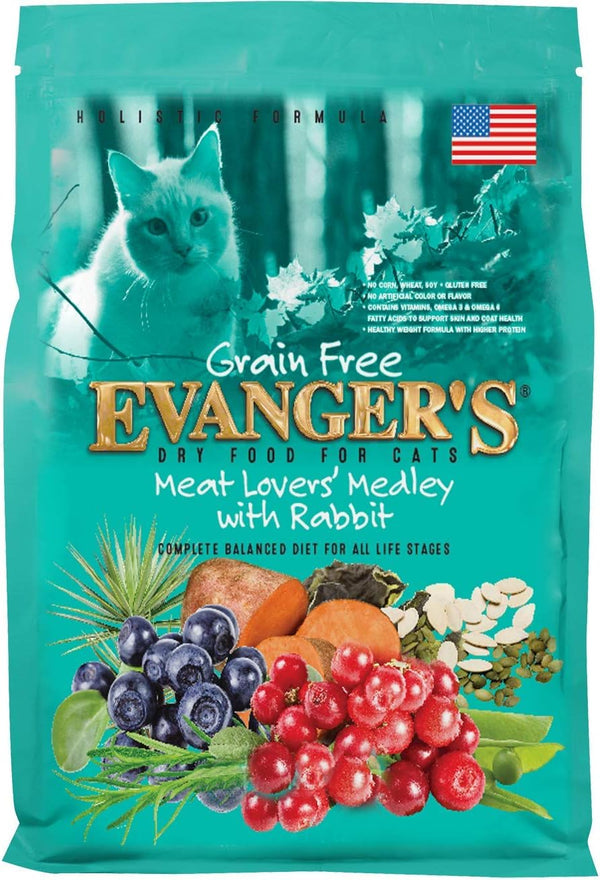 Evanger's Grain-Free Meat Lover'S Medley with Rabbit Dry Cat Food