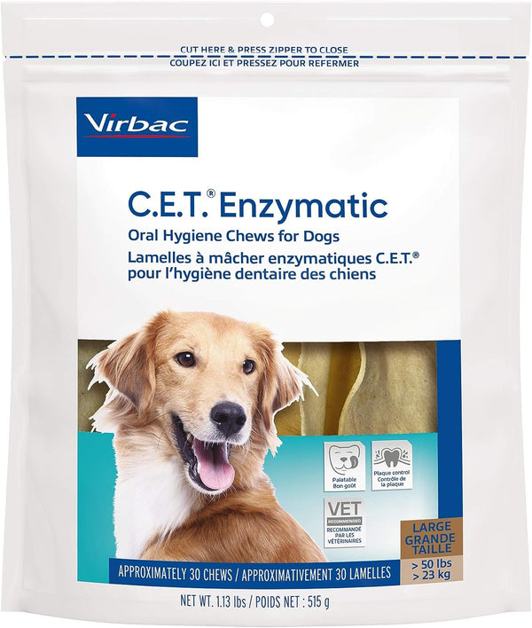 Virbac CET Enzymatic Oral Hygiene Chews for Dogs, beef, 1.13 lbs