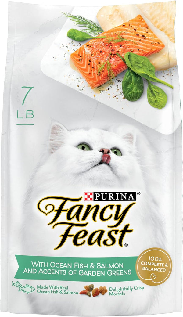 Purina Fancy Feast Dry Cat Food with Ocean Fish and Salmon, 7 lbs