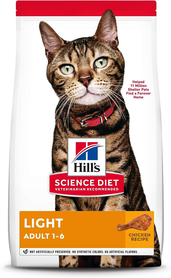 Hill's Science Diet Dry Cat Food, Adult, Light for Healthy Weight & Weight Management, Chicken Recipe