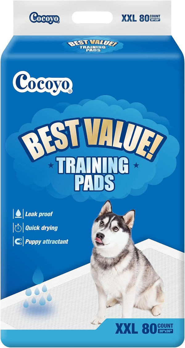 COCOYO Best Value Training Pads, 30"X36" XXL, 80 Count