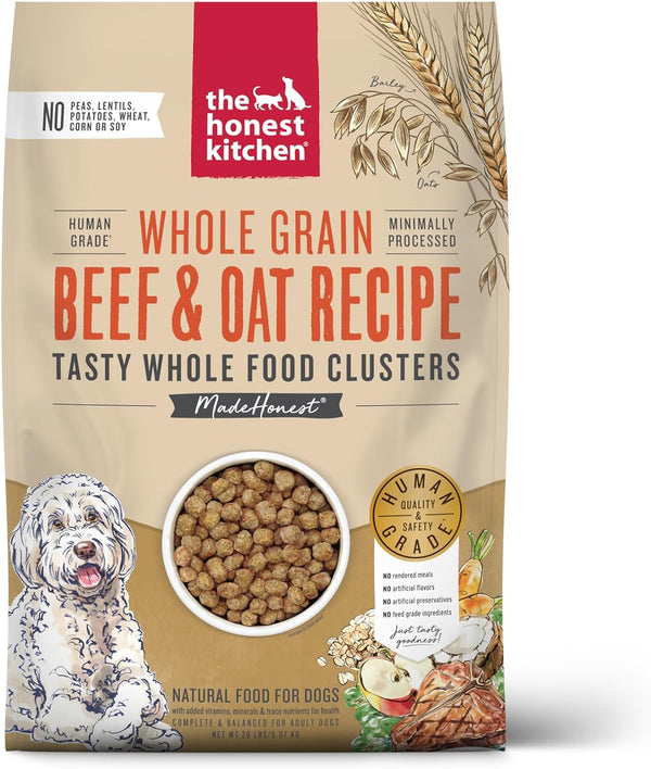 The Honest Kitchen Whole Food Clusters Whole Grain Beef & Oat Dry Dog Food, 20 lbs