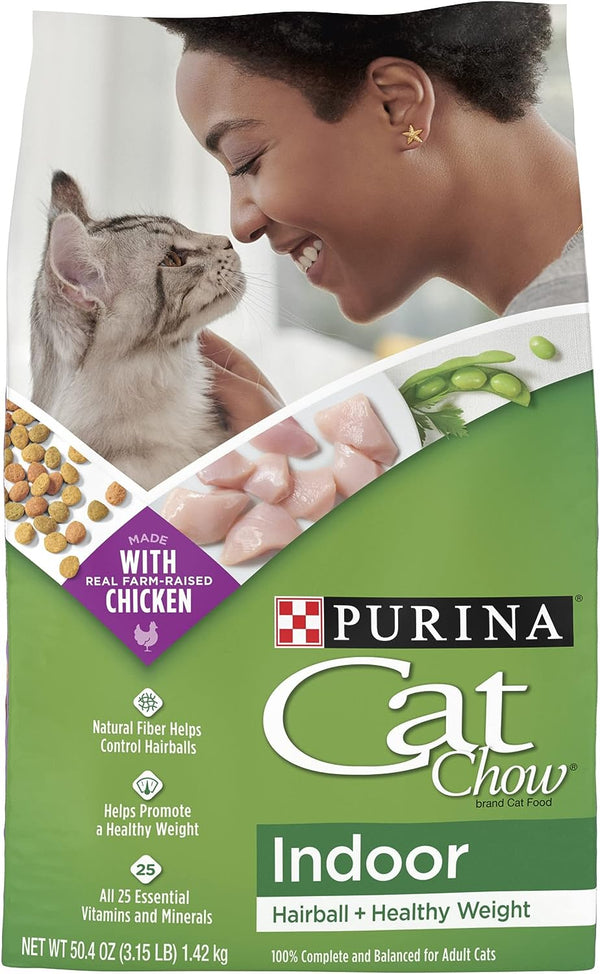 Purina Cat Chow Indoor Dry Cat Food, Hairball + Healthy Weight, 3.15 lb