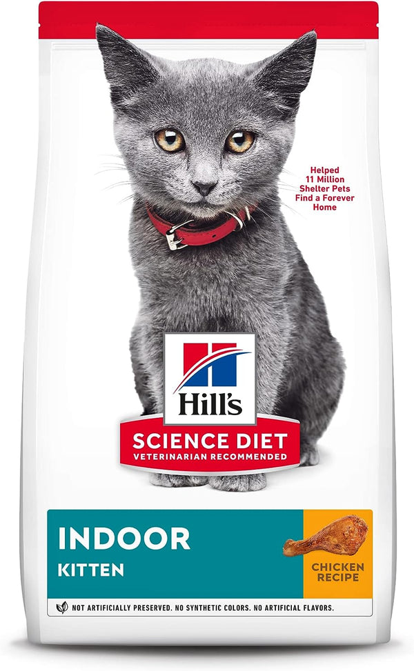 Hill's Science Diet Dry Cat Food, Kitten, Indoor, Chicken Recipe, 7 lb