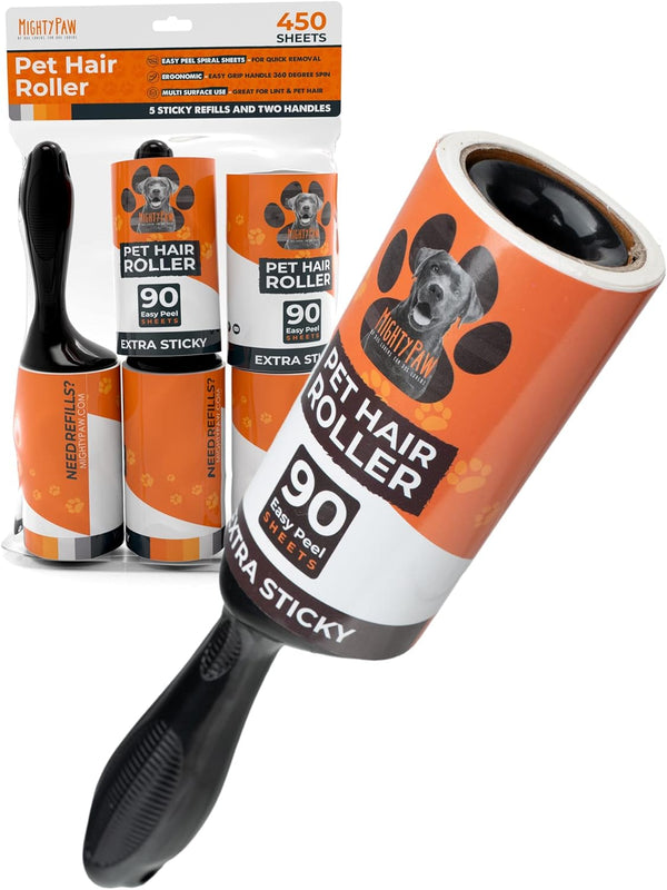 Mighty Paw Pet Hair Roller (5 Lint Roller Refills)