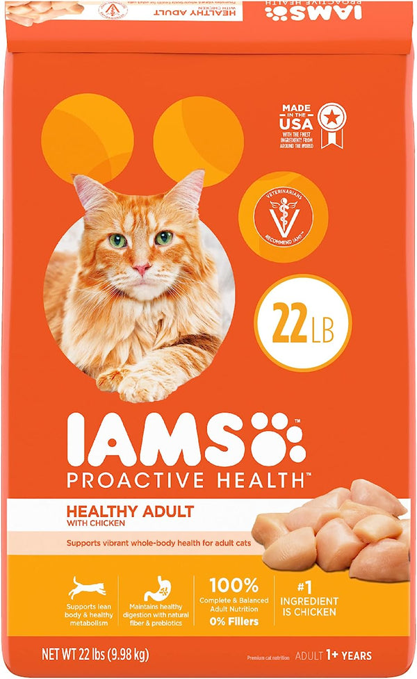 IAMS PROACTIVE HEALTH Adult Healthy Dry Cat Food with Chicken Cat Kibble