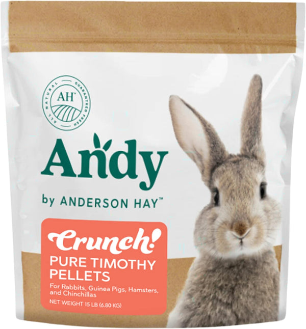 Andy Timothy Hay Pellets, Crunch! Pure Organic Rabbit Food, 15 lbs