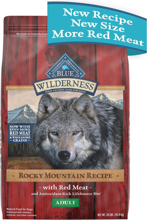 Blue Buffalo Wilderness Rocky Mountain Recipe Red Meat Adult Dry Dog Food, 28 lbs