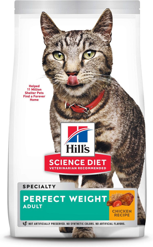 Hill's Science Diet Adult Perfect Weight Chicken Recipe Dry Cat Food, 15 lbs