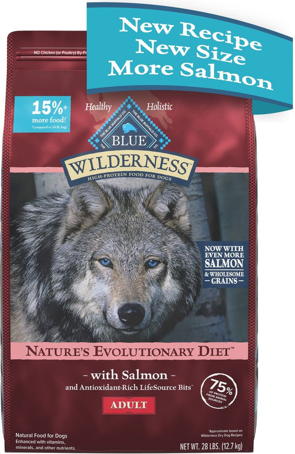 Blue Buffalo Wilderness Salmon Adult Dog Dry Food, 28 lbs