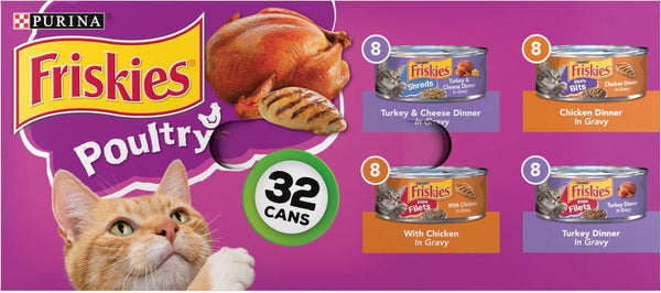 Friskies Poultry Variety Pack Canned Cat Food, 5.5-oz, case of 32