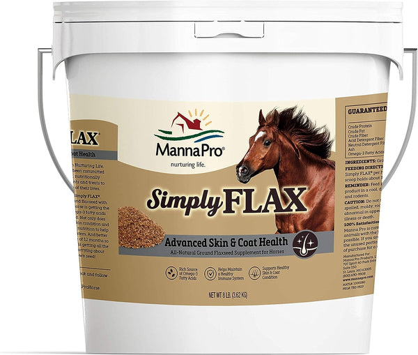 Manna Pro Simply Flax for Horses | Omega-3 Fatty Acids from Flaxseed, 8 lbs