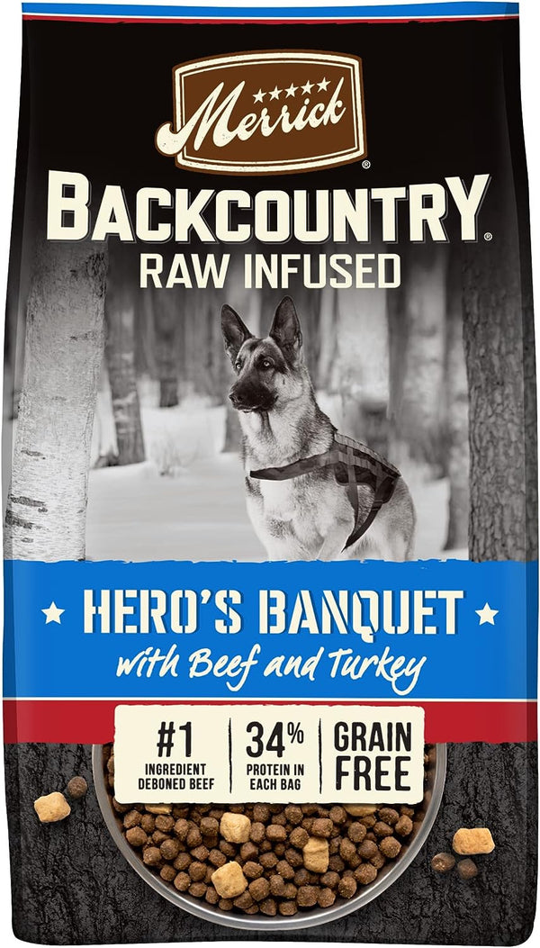 Merrick Backcountry Raw Infused Grain Free & with Healthy Grains Dry Dog Food, 20 lbs