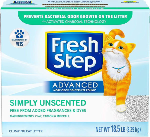 Fresh Step Clumping Cat Litter, Advanced Unscented, 18.5 lbs