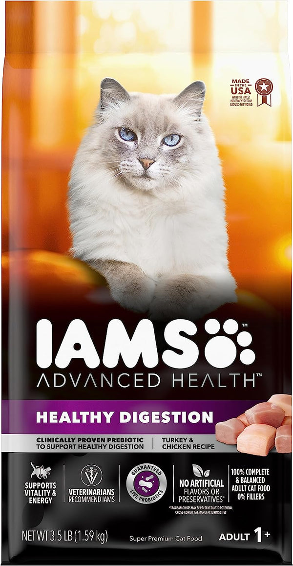 Iams Advanced Health Healthy Digestion Turkey and Chicken Recipe Adult Dry Cat Food, 3.5 lb