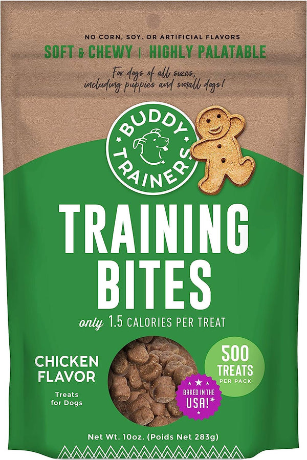 Buddy Biscuits Training Bites for Dogs, Low Calorie Dog Treats Baked in The USA, Chicken 10 oz