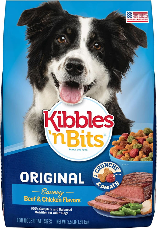 Kibbles 'N Bits Original Savory Beef & Chicken Flavors Dry Dog Food, 3.5 lbs