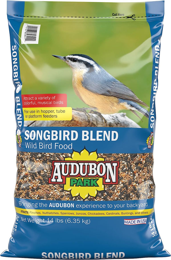 Audubon Park Songbird Blend Wild Bird Food, Bird Food for Outside Feeders, 14 lbs