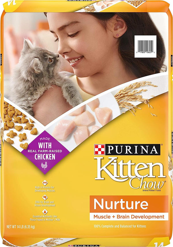 Purina Kitten Chow Dry Kitten Food, Nurture Muscle + Brain Development, 14 lbs