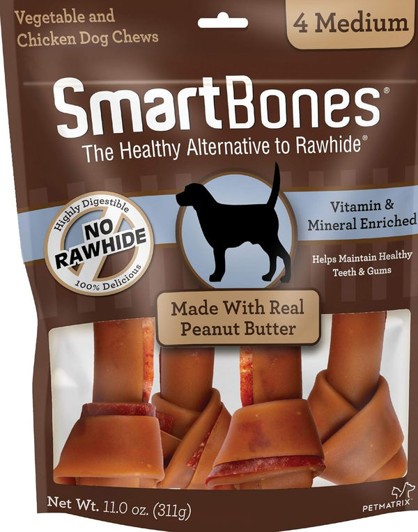 SmartBones Peanut Butter Dog Chew, Medium, 11 Oz