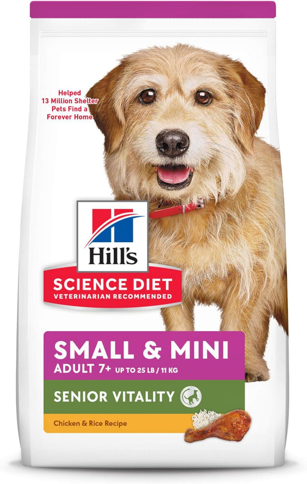 Hill's Science Diet Adult 7+ Senior Vitality Small & Mini Dry Dog Food, 3.5 lbs