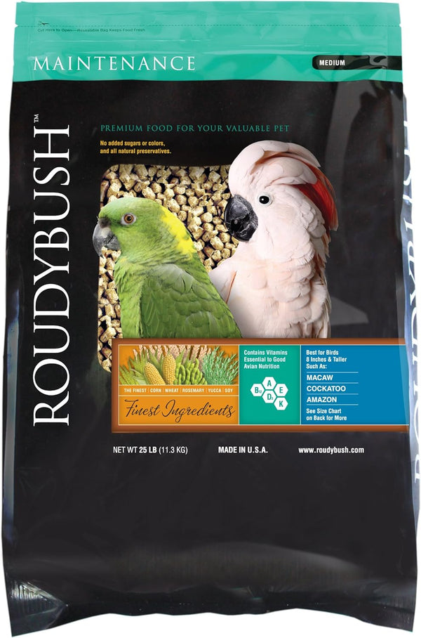 RoudyBush Daily Maintenance Bird Food, Medium, 25 lbs