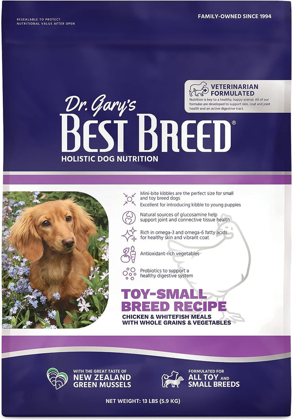 Dr. Gary's Best Breed Chicken & Whitefish Meals Toy-Small Breed Recipe Dry Dog Food, 13 lb