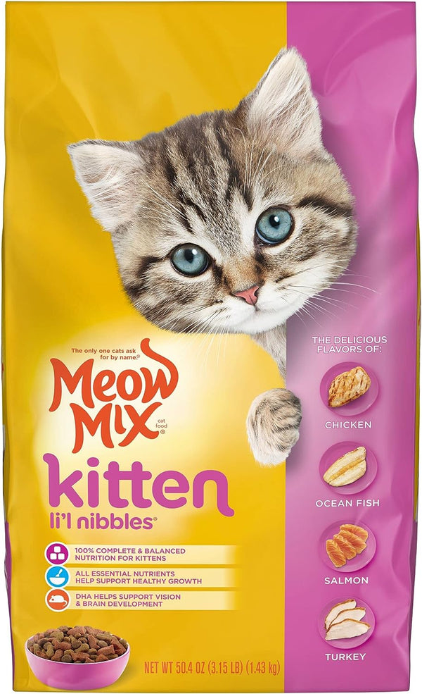 Meow Mix Kitten Li'L Nibbles Dry Cat Food, 3.15 lbs