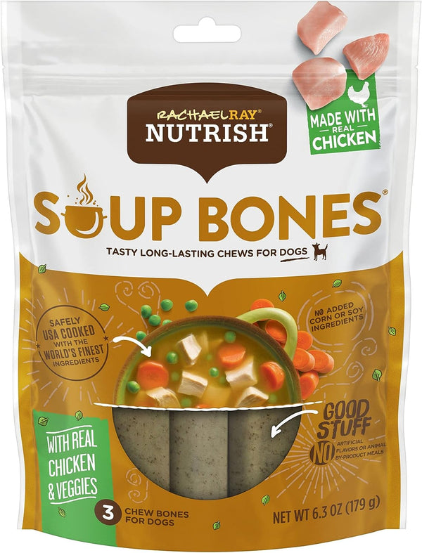 Rachael Ray Nutrish Soup Bones Dog Treats, Chicken & Veggies Flavor