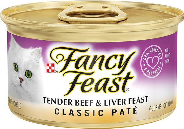 Purina Fancy Feast Classic Grain Free Wet Cat Food Pate, 3 oz Cans (case of 24)