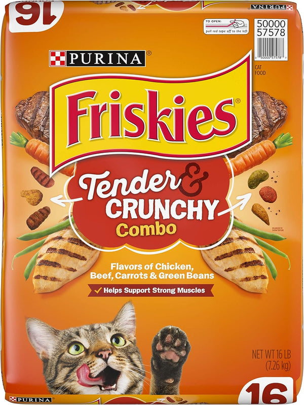 Purina Friskies Dry Cat Food, Tender & Crunchy Combo, 16 lb