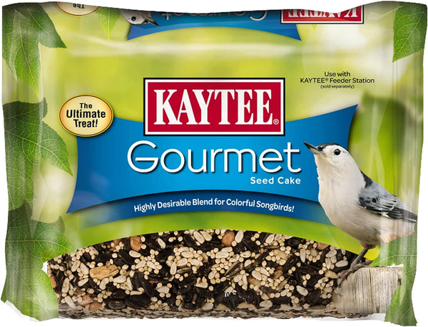 Kaytee Wild Bird Gourmet Seed Cake For Cardinals, Chickadees, Juncos, Titmice, Woodpeckers and More, 2 lbs