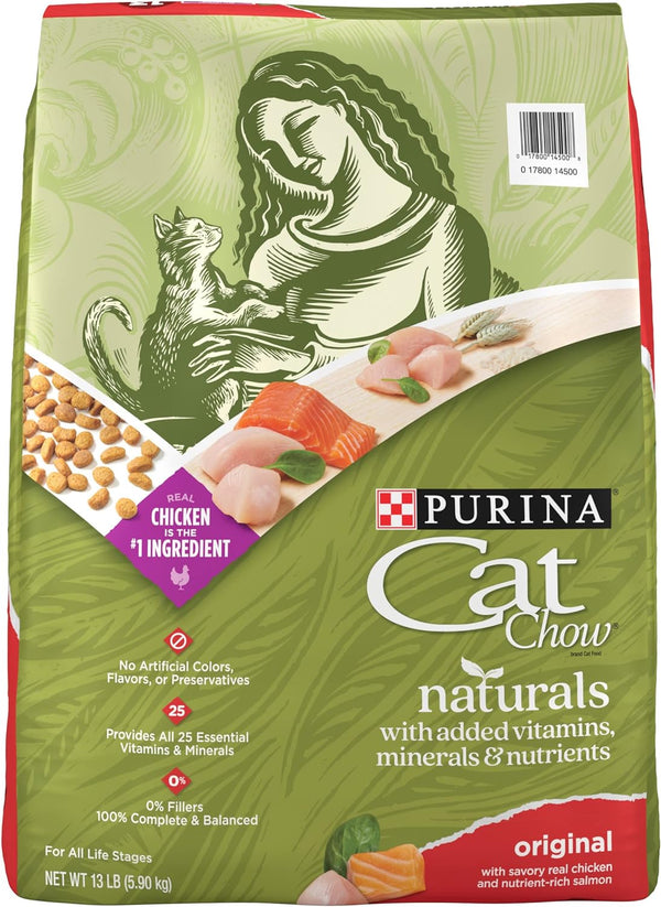 Purina Cat Chow Naturals With Added Vitamins, Minerals and Nutrients Dry Cat Food, 13 lbs