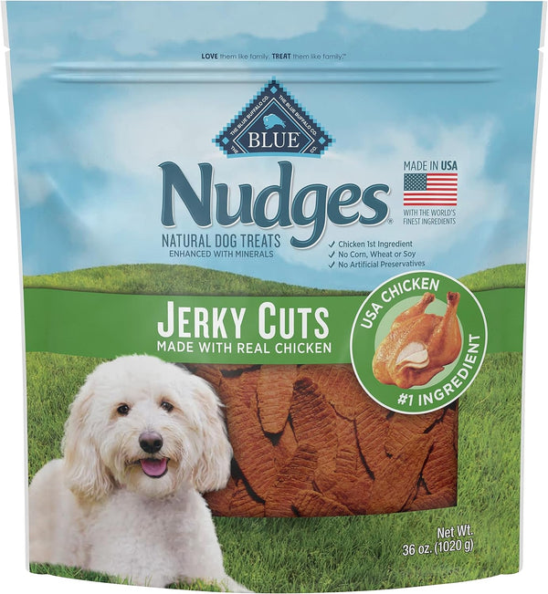 Blue Buffalo Nudges Jerky Cuts Natural Dog Treats, Chicken, 36 oz