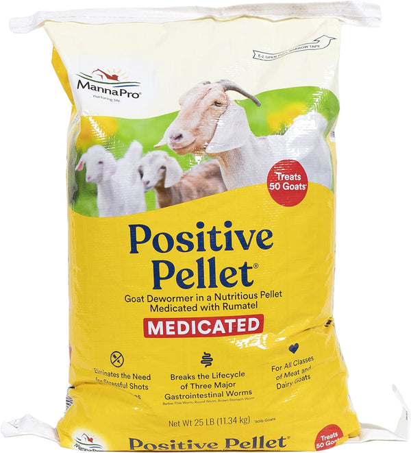 Manna Pro Positive Pellet Medicated Goat Dewormer, 25 lbs