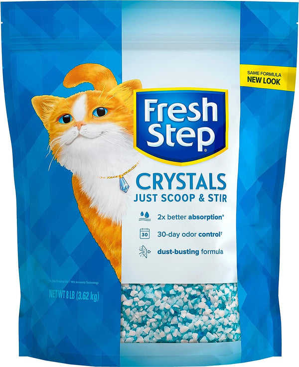 Fresh Step Crystals Cat Litter, Ultra Lightweight and Absorbing, 8 lbs