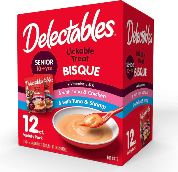 Hartz Delectables Bisque Senior Variety Lickable Cat Treat, 12 Count