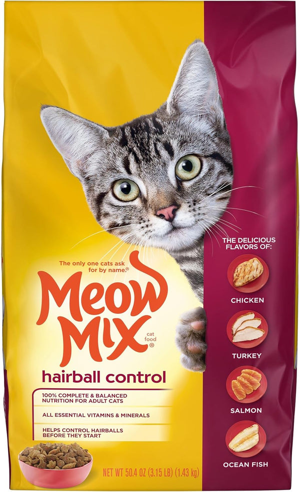 Meow Mix Hairball Control Dry Cat Food, 3.15 lbs