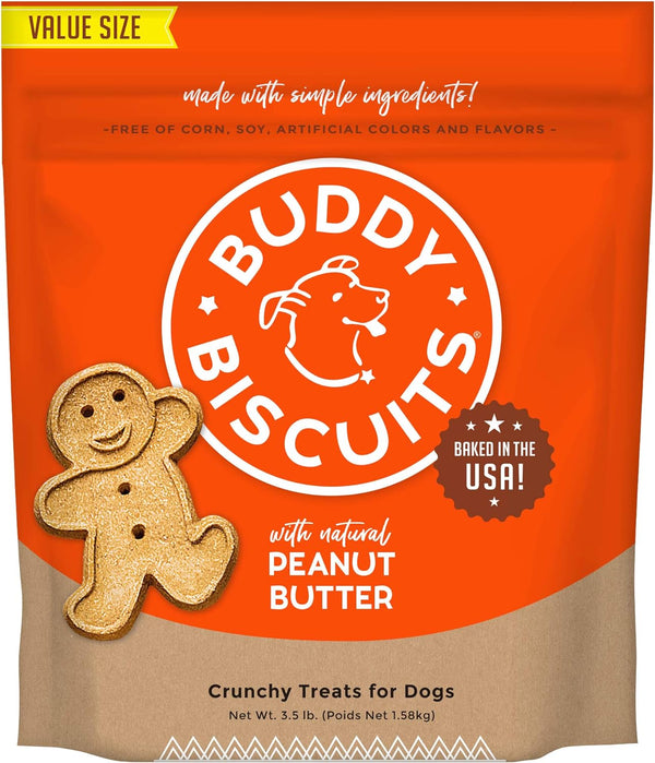 Buddy Biscuits Oven-Baked Healthy Whole-Grain Crunchy Treats for Dogs, 3.5 lbs