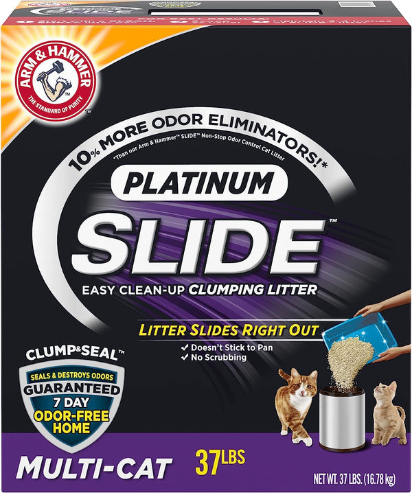 Arm & Hammer Platinum SLIDE Easy Clean, Clumping Litter, Multi-Cat