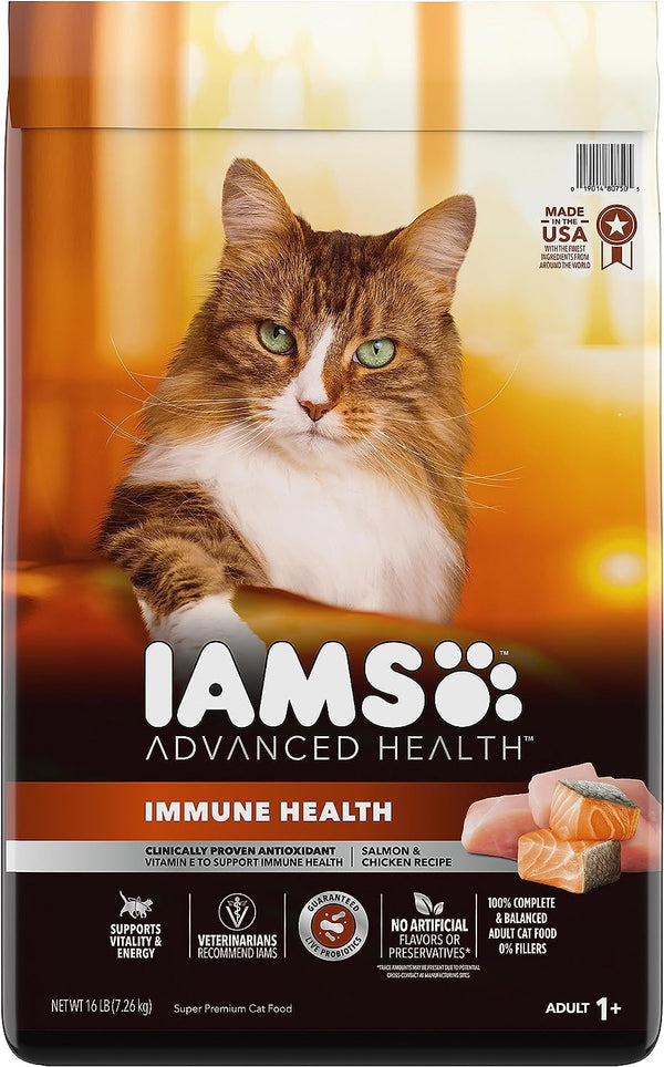 Iams Advanced Health Immune Health Salmon and Chicken Recipe Adult Dry Cat Food, 16 lb