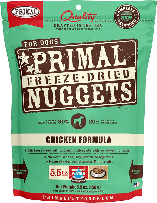 Primal Freeze Dried Dog Food Chicken Nuggets, 14 oz