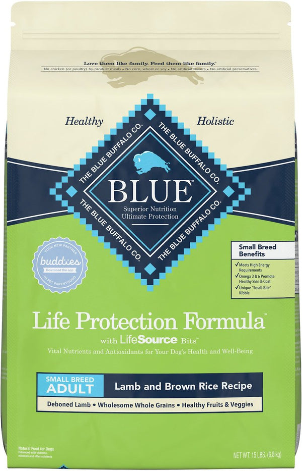 Blue Buffalo Life Protection Formula Small Breed Adult Lamb & Brown Rice Recipe Dry Dog Food, 15 lb