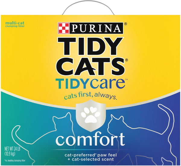 Tidy Cats Tidy Care Comfort Odor Control Low Dust Formula Clumping Clay Cat Litter, 24 lbs