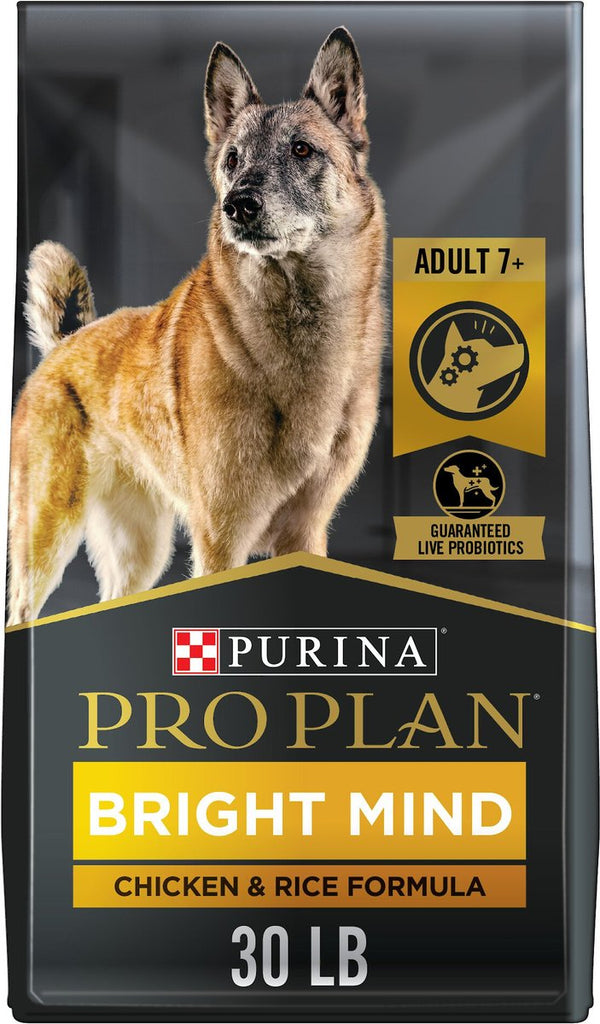 Purina Pro Plan Bright Mind Adult 7+ Chicken & Rice Formula Dry Dog Food, 30 lbs