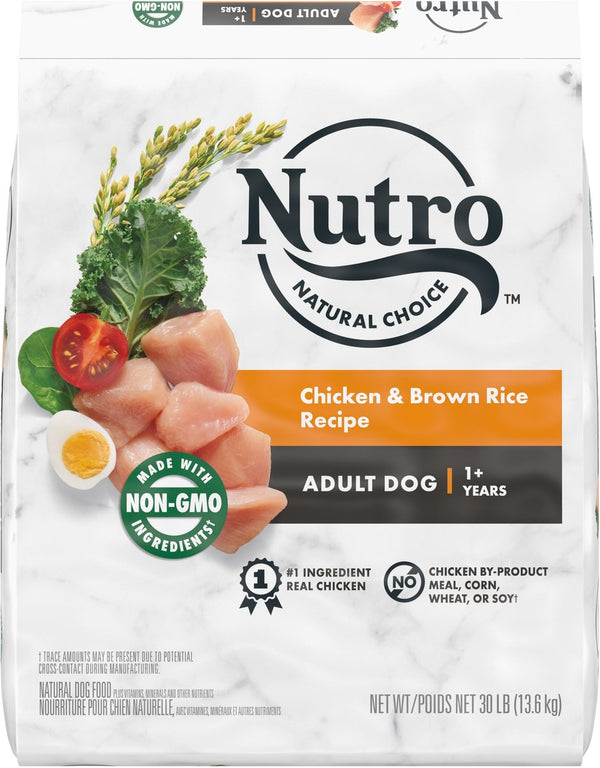 Nutro Natural Choice Adult Chicken & Brown Rice Recipe Dry Dog Food, 30 lbs