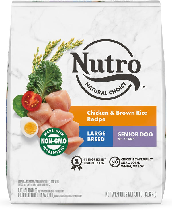 Nutro Natural Choice Large Breed Senior Chicken & Brown Rice Recipe Dry Dog Food, 30 lb