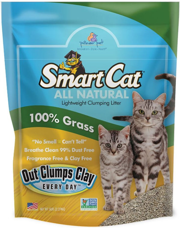 SmartCat Unscented Clumping Grass Cat Litter, 20 lbs