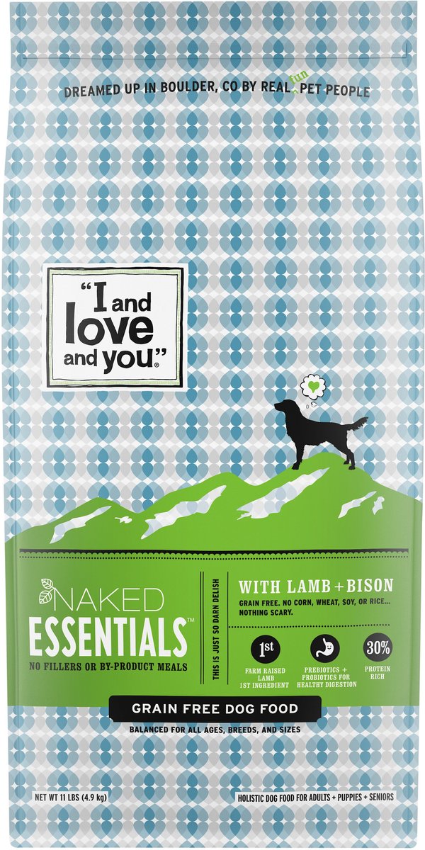 I and Love and You Naked Essentials Grain-Free Lamb and Bison Recipe Dry Dog Food, 11 lb