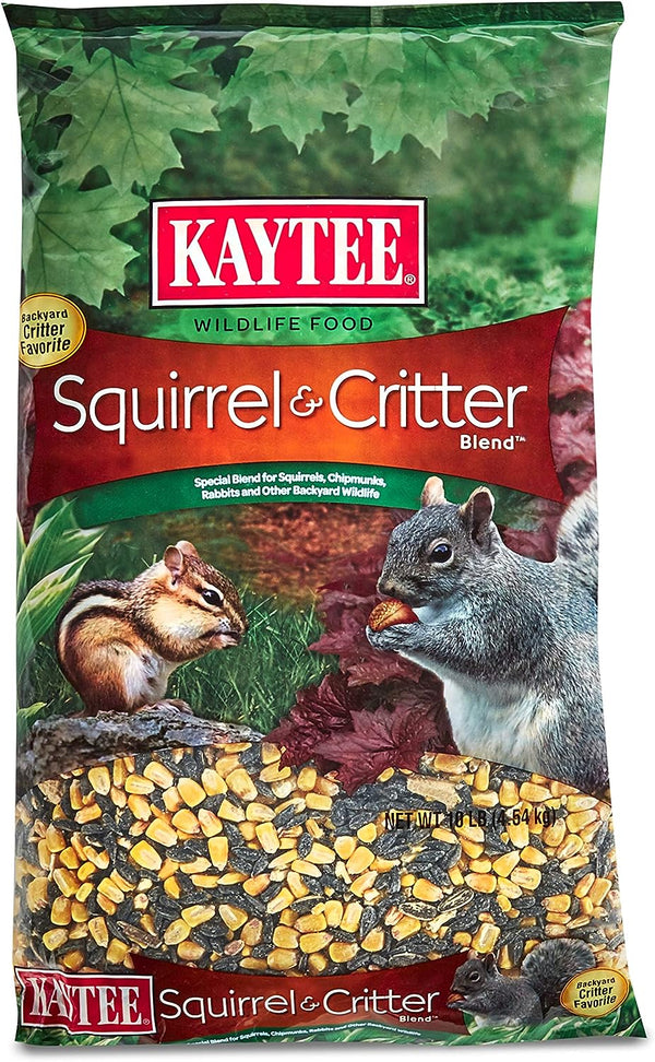 Kaytee Squirrel & Critter Food Blend For Squirrels, Chipmunks, Rabbits & Other Backyard Wildlife, 10 lbs